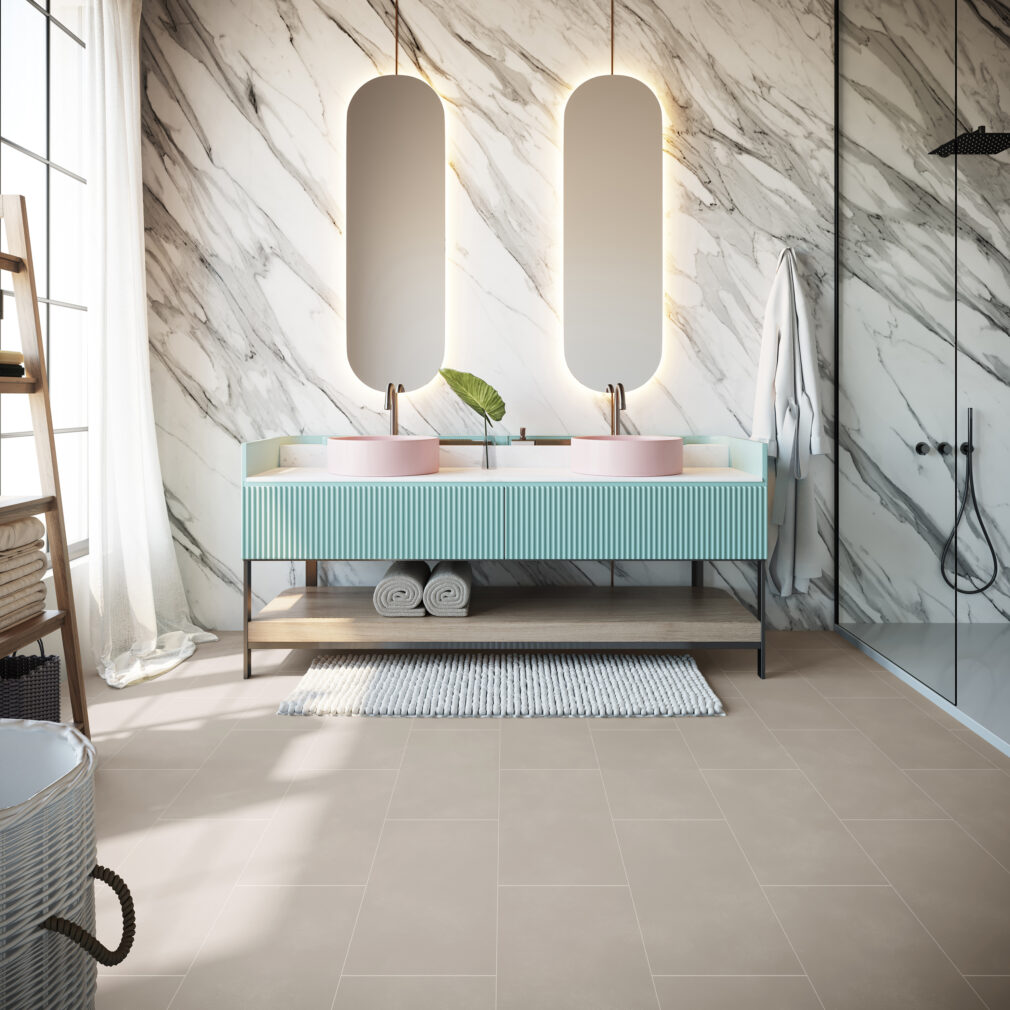 Concrete Crush LVT Bathroom in Glasgow