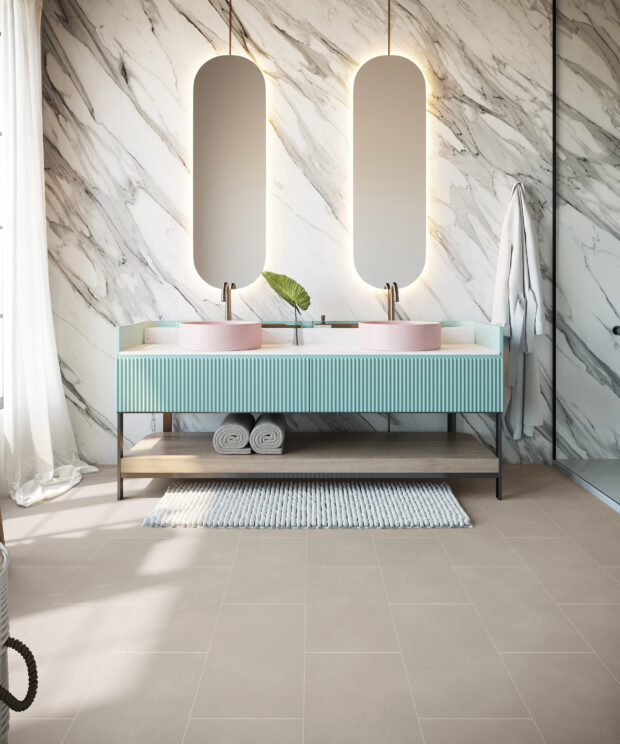 Concrete Crush LVT Bathroom in Glasgow